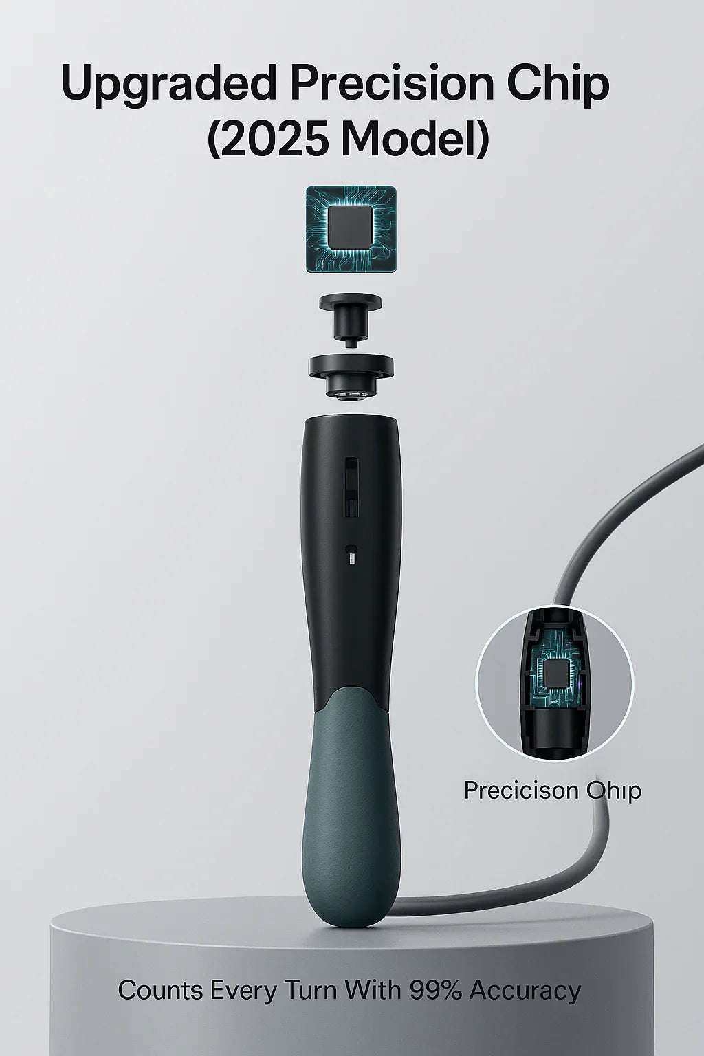 AURALIS™ Digital Counting Jump Rope – 99% Accurate, 4 Modes, 360° Rotation