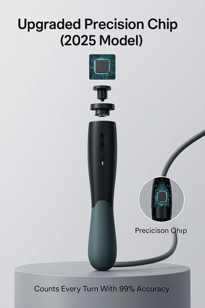 AURALIS™ Digital Counting Jump Rope – 99% Accurate, 4 Modes, 360° Rotation