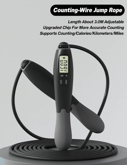 AURALIS™ Digital Counting Jump Rope – 99% Accurate, 4 Modes, 360° Rotation
